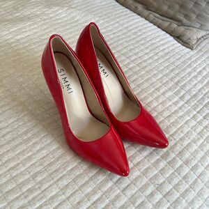 Simmi London Red Patent Pointed Toe Stiletto Heels